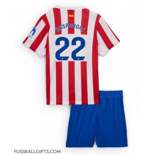 Atletico Madrid Giacomo Raspadori #22 Fußballbekleidung Heimtrikot Kinder 2025-26 Kurzarm (+ kurze hosen)